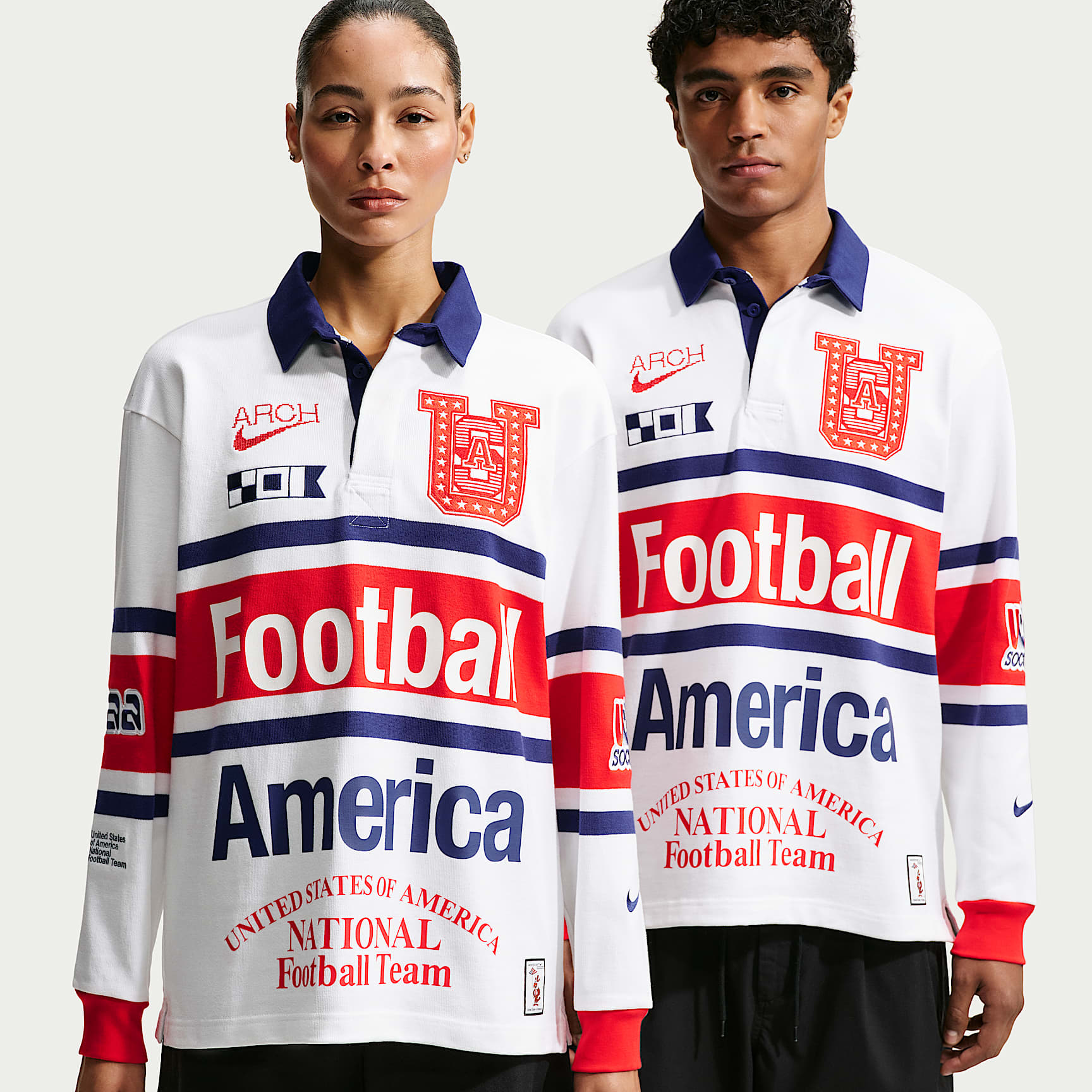 NIKE アメリカxV.A.A. メンズ ロングスリーブラグビートップ　M États-Unis x V.A.A. Haut de rugby à manches longues pour homme